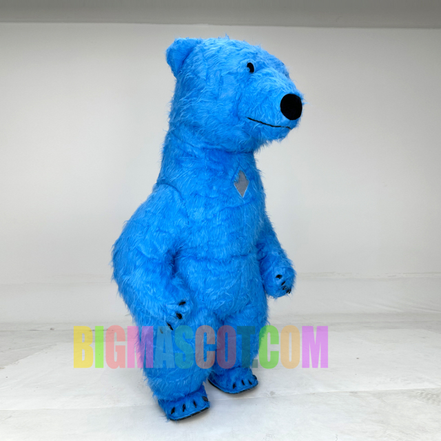 Customized Color Blue Animal Polar Bear Inflatable Mascot Costume for Adult