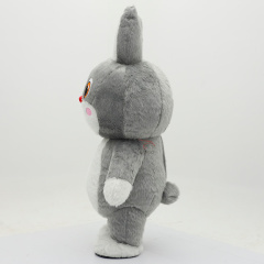 Gray Fur Plush Rabbit Inflatable Mascot Costumes for Birthday Party Entertainment 2.2m Adults Wear Inflatable Bunny Suits Sale