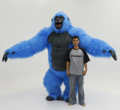 2.6 Meter Long Furry Inflatable Adult Gorilla Mascot Costume CE Certified Giant King Kong Advertising Animal Halloween Party,Big Mascot,2.6 Meter Long Furry Inflatable Adult Gorilla Mascot Costume CE Certified Giant King Kong Advertising Animal Halloween Party