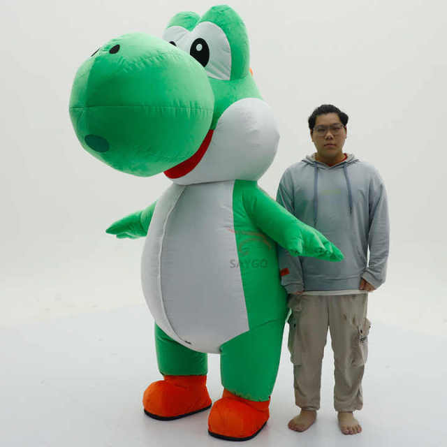 New Inflatable Mario Mascot 2.6m Plush Yoshi Costumes Mascot for Adult Children's Day Stage Performance Dragon Costumes