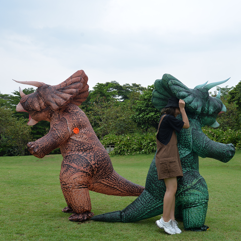 Giant Triceratops Dinosaur Inflatable Costume for Family Funny Outdoor Walking Dinosaur Inflatable Clothing