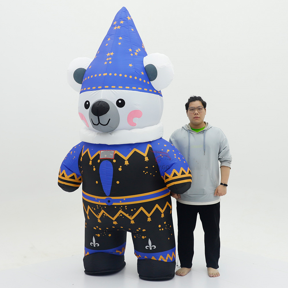Customized Giant Outdoor Custom Christmas Teddy Bear Inflatable Mascot Costumes for Adults for Entertainment