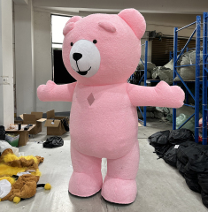 Factory Price Size 2.6m High Quality Inflatable Anime Adult Costumes pink Teddy Bear Inflatable Mascot Costume for Advertising