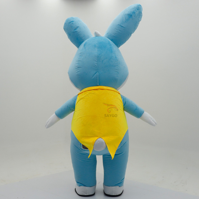 Blue Inflatable Rabbit Mascot Costume Custom Animal Cosplay Mascotte Theme Fancy Dress Carnival Party Costumes