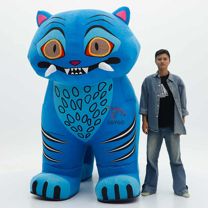 Giant Blue Tiger on 4 feet Festival Custom Made Funny Plush Animal 4 Legs Tiger Costume Mascot Giant Stitch Adult Fancy Dress Advertising Promotion Mascot,Big Mascot,Festival Custom Made Funny Plush Animal 4 Legs Tiger Costume Mascot Giant Stitch Adult Fancy Dress Advertising Promotion Mascot