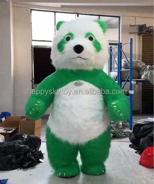 Hot Sale Battery-Powered Inflatable Brown Panda Animal & Bug Mascot Costume for Adults-Halloween Party Rental