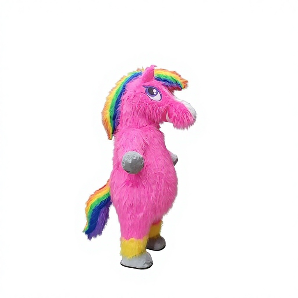 Wholesale Halloween Colorful pony Inflatable Horse Mascot Costume Characters Fancy Dress for Adult Birthday Party Events