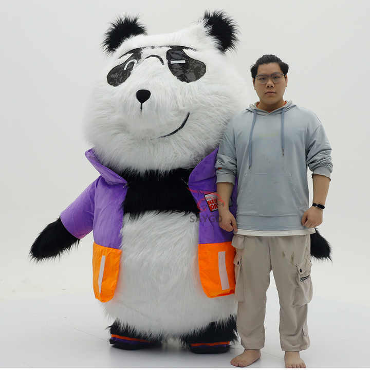 Panda with Suits Inflatable Animal Mascot Costume Customized Your Design Fancy Dress Carnival Party Costumes