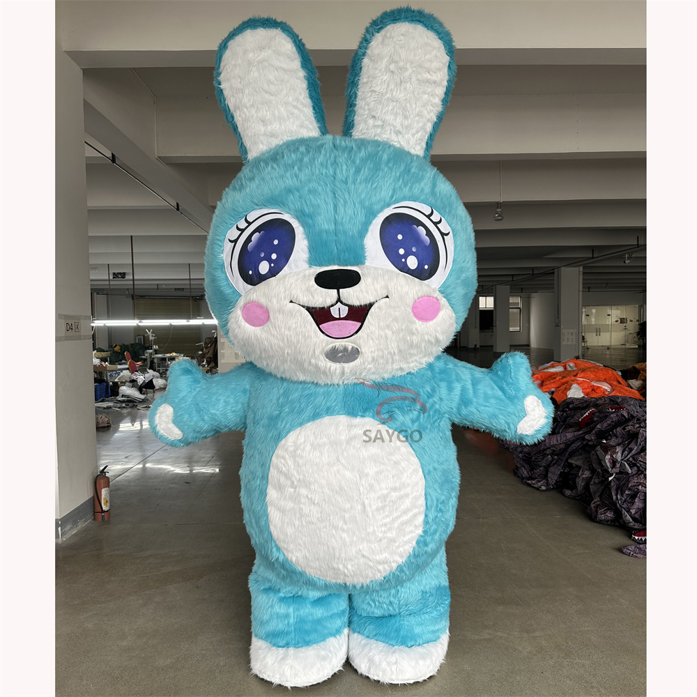 Commercial Inflatable Mascot Costume 2m/2.6m Purple Rabbit Easter Bunny Animal Style Carnival Event Halloween Party Cosplay