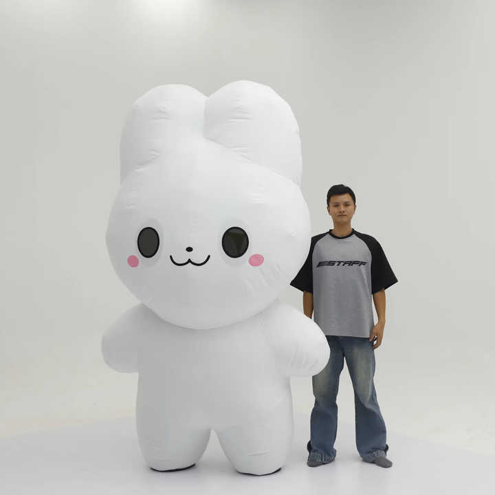 Cute Bunny Mascot Costume for Adults Events Performance Wear 2m Inflatable Bunny Costume Suits