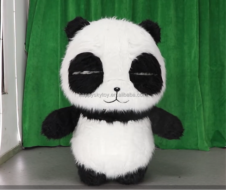 Cartoon Inflatable Mascot Costume Giant Panda Walking Plush Costume Giant Inflatable Panda Mascot for Humans Unique Bear Mascot