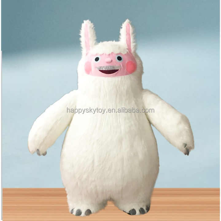 Custom Animals Mascot Costume White Monster Bunny Rabbit Walking Performance Inflatable Mascot Costume