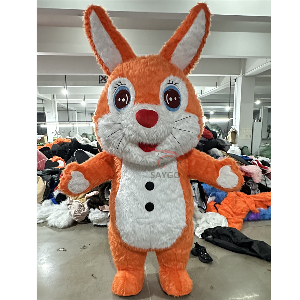 Walking Animal Hot Sale Popular Party Dress Rabbit Mascot Costume Easter Adult Inflatable Rabbit Costume