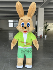 Factory Easter Bunny Hot Sale Adult Walking Inflatable Rabbit Hare Mascot Costume Cartoon Inflatable Mascot Costume Suit