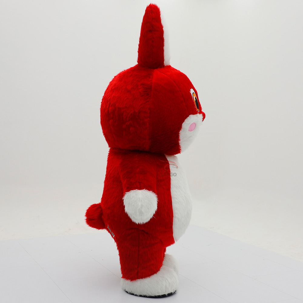 Red Fur Rabbit Inflatable Suits 2.2m Easter Bunny Inflation Clothing for Adults Dance Event Advertising Rabbit Mascot Costumes