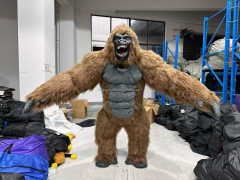 Wholesale Halloween Inflatable Brown Gorilla Mascot Costume King Kong Characters Fancy Dress for Adult Birthday Party Events