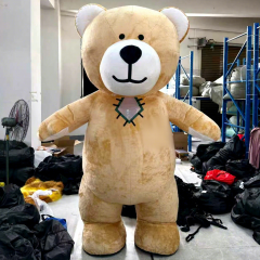 Smile Giant Patched Brown Bear Mascot Costumes for Events Activities 2.2m Gift Party Dress Adults Wear Inflatable Bear Clothing