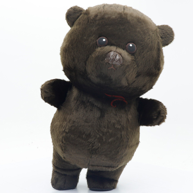 High Quality Party Advertising Cartoon Animal Big Eye Adult Inflatable Brown Bear Mascot Costume Custom  Anime Costume