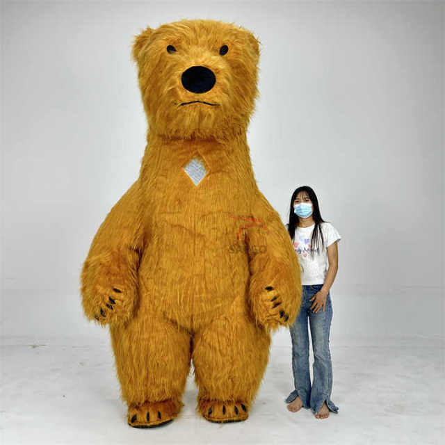 Hot Sale 2m 2.6m 3m Customized Color Inflatable Fursuit Cosplay Carnival Halloween Adult Brown Polar Bear Panda Mascot Costume