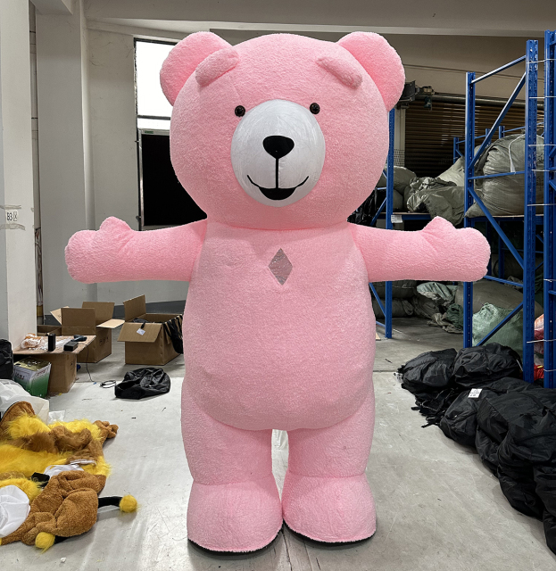 Factory Price Size 2.6m High Quality Inflatable Anime Adult Costumes pink Teddy Bear Inflatable Mascot Costume for Advertising
