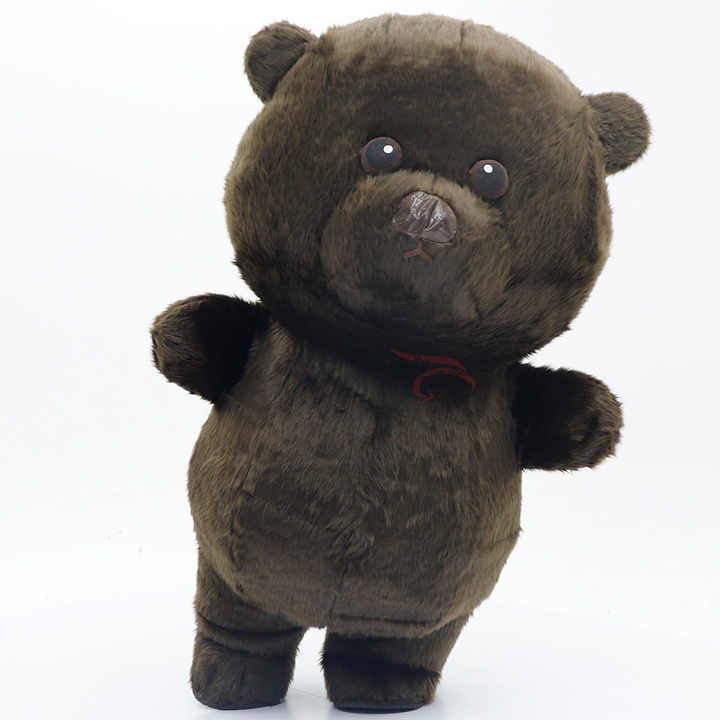 High Quality Party Advertising Cartoon Animal Big Eye Adult Inflatable Brown Bear Mascot Costume Custom  Anime Costume