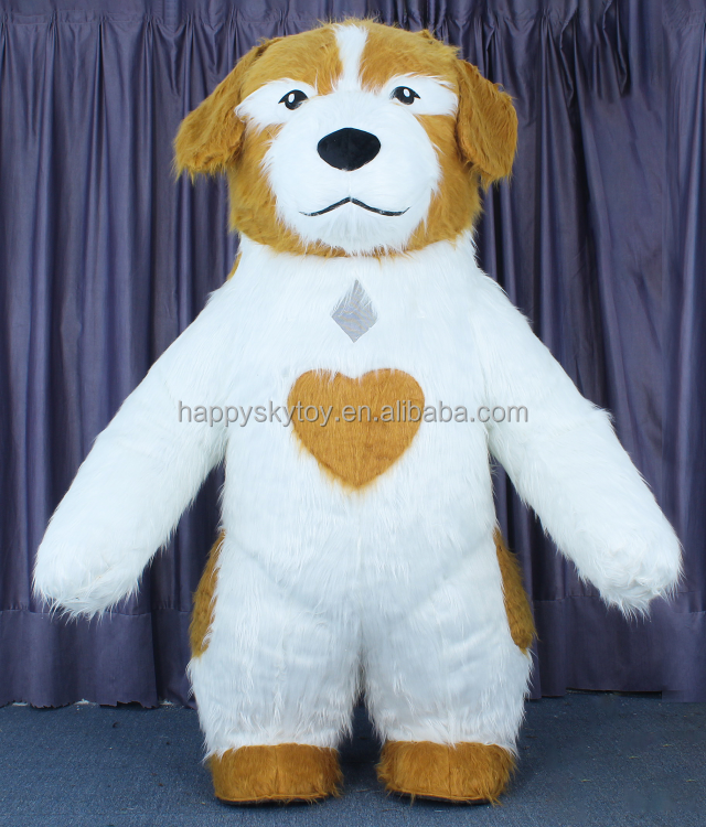 Wholesale Price Giant Red & Purple Inflatable Running Dog Adult Unisex Mascot Costume for Easter/Halloween Carnival Parties