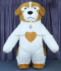 Wholesale Price Giant Red & Purple Inflatable Running Dog Adult Unisex Mascot Costume for Easter/Halloween Carnival Parties