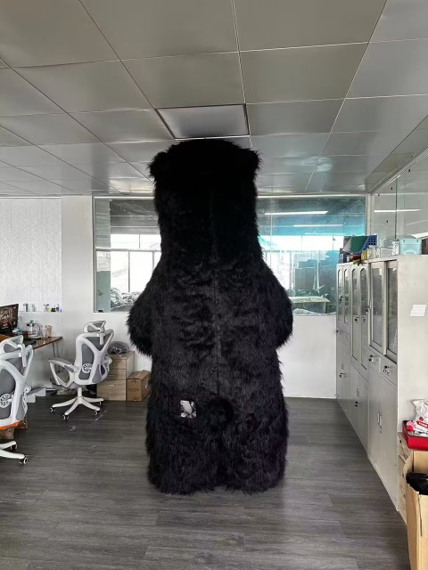 Custom 3-Meter Black Plush Giant Inflatable Polar Bear Mascot Costume T-Shirt Adults' Parties Festivals Halloween
