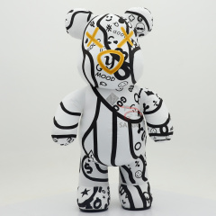Inflatable White Violent Bear Mascot Costumes for Adults Advertising Custom Giant Cartoon Animal Walking Plush Fancy Dresses