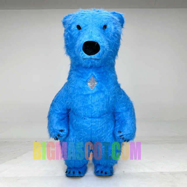 Customized Color Blue Animal Polar Bear Inflatable Mascot Costume for Adult