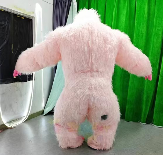 Custom Size 2M 2.6M 3M Giant Advertising Realistic PInk Inflatable Gorilla Mascot Costume Suit for Events,Big Mascot,Custom Size 2M 2.6M 3M Giant Advertising Realistic PInk Inflatable Gorilla Mascot Costume Suit for Events