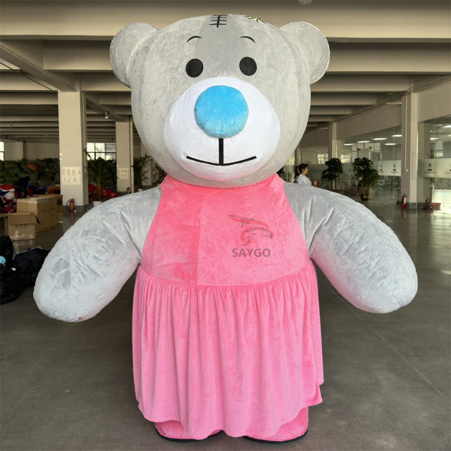 Hot Sale CE Inflatable pink Teddy Bear Panda Polar Bear Rabbit Cat Dog Animal Mascot Costume for Halloween