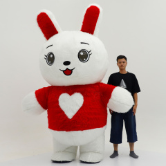 Love Heart Bunny Rabbit 2.6m Plush Costumes Mascot for Adult Children's Day Stage Performance Bunny Costumes Suit,Big Mascot,Love Heart Rabbit 2.6m Plush Costumes Mascot for Adult Children's Day Stage Performance Bunny Costumes Suit