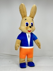 Custom Halloween Adult Nu Pogodi Features Inflatable Wolf and the Rabbit Bunny Mascot Costume for Sale