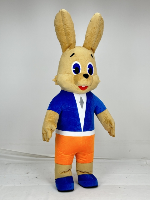 Custom Halloween Adult Nu Pogodi Features Inflatable Wolf and the Rabbit Bunny Mascot Costume for Sale