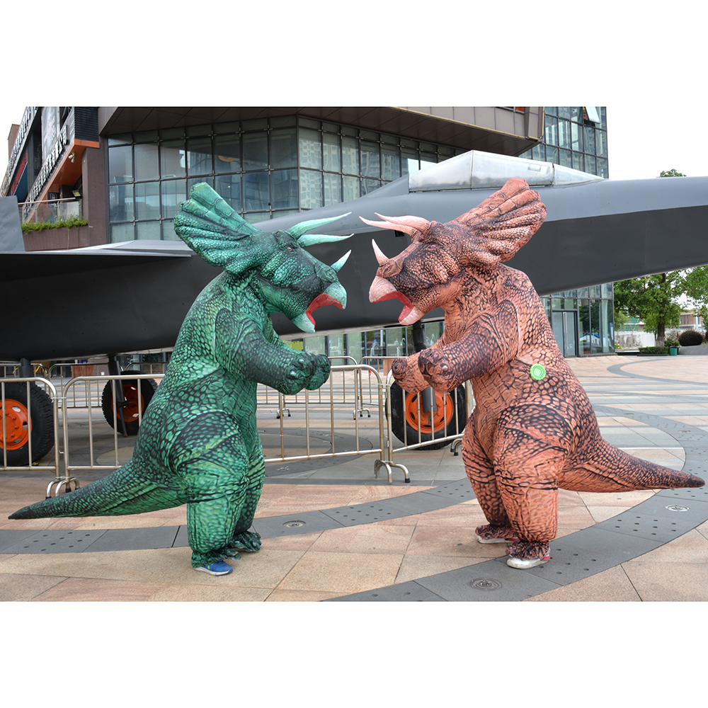 Giant Triceratops Dinosaur Inflatable Costume for Family Funny Outdoor Walking Dinosaur Inflatable Clothing