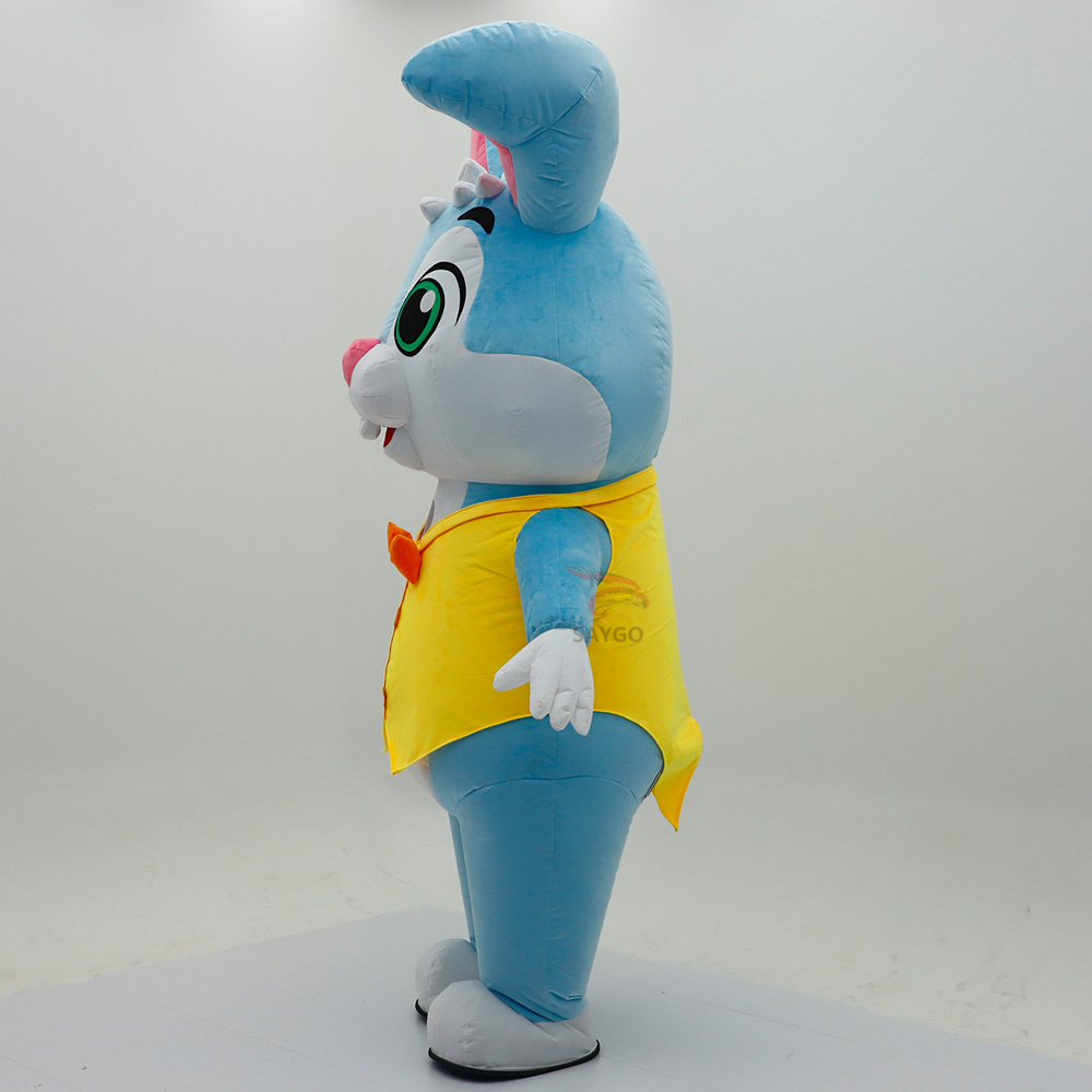 Blue Inflatable Rabbit Mascot Costume Custom Animal Cosplay Mascotte Theme Fancy Dress Carnival Party Costumes