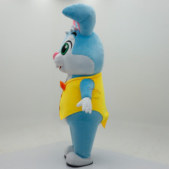 Blue Inflatable Rabbit Mascot Costume Custom Animal Cosplay Mascotte Theme Fancy Dress Carnival Party Costumes