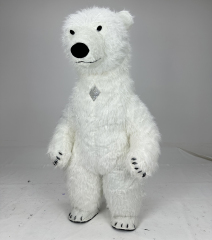 Halloween Cosplay Factory Price Wholesales Custom Halloween Adult Smiling White Polar Bear Inflatable Mascot Costume for Sale