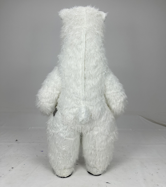 Halloween Cosplay Factory Price Wholesales Custom Halloween Adult Smiling White Polar Bear Inflatable Mascot Costume for Sale