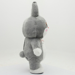 Gray Fur Plush Rabbit Inflatable Mascot Costumes for Birthday Party Entertainment 2.2m Adults Wear Inflatable Bunny Suits Sale