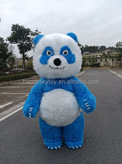 Cartoon Inflatable Mascot Costume Giant Panda Walking Plush Costume Giant Inflatable Panda Mascot for Humans Unique Bear Mascot
