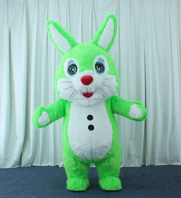 Unisex Cute Bunny Mascot Costume Inflatable Walking Rabbit Suit for Adults on Sale