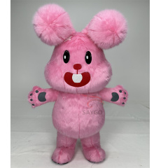 Cute pink Jojo Rabbit Bunny Mascot Costume Suits for Events Rental Walking 2m/2.6m Inflatable Easter Rabbit Bunny Costume