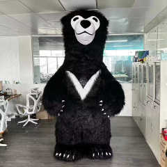 Custom 3-Meter Black Plush Giant Inflatable Polar Bear Mascot Costume T-Shirt Adults' Parties Festivals Halloween