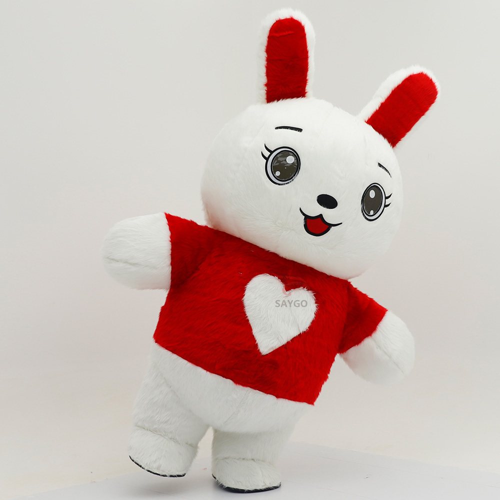 Love Heart Bunny Rabbit 2.6m Plush Costumes Mascot for Adult Children's Day Stage Performance Bunny Costumes Suit,Big Mascot,Love Heart Rabbit 2.6m Plush Costumes Mascot for Adult Children's Day Stage Performance Bunny Costumes Suit