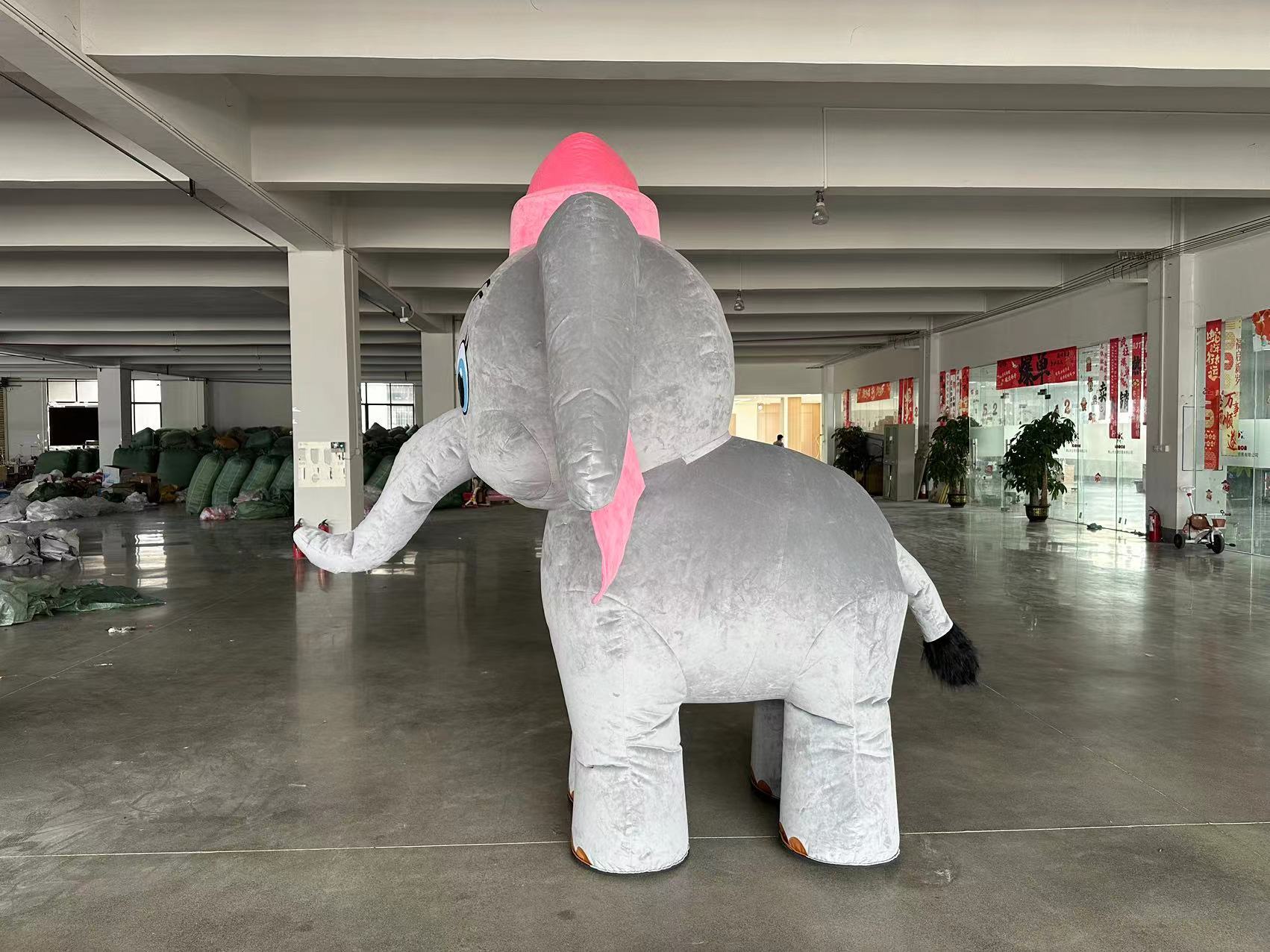 Party Advertising Cosplay Inflatable Walking Animal 4 Legs Grey Elephant Mascot Costume for Adults-Custom Design