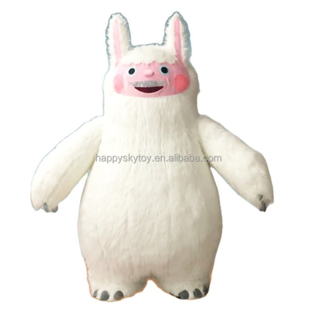 Custom Animals Mascot Costume White Monster Bunny Rabbit Walking Performance Inflatable Mascot Costume