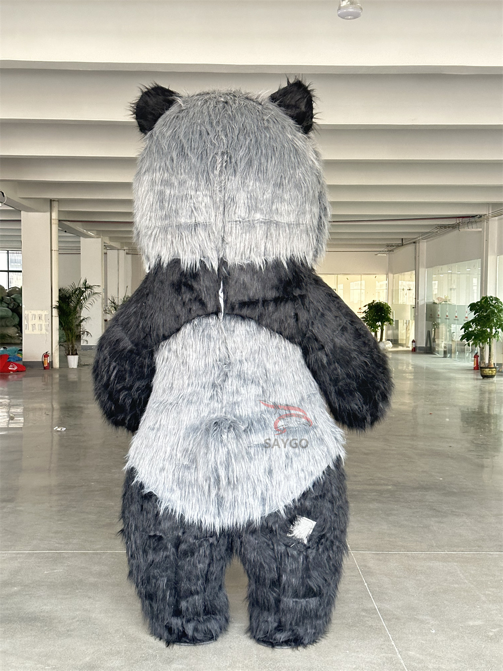 Unisex Giant Events Decoration Interactive Cartoon Gray Panda Full Body Customized Inflatable Mascot Costume for Adult