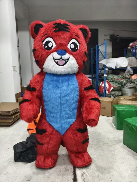Halloween Carnival Christmas Events Rental 2.2m 2.6m Giant Fur tiger Inflatable Mascot Costumes Cartoon Cosplay tiger Suit